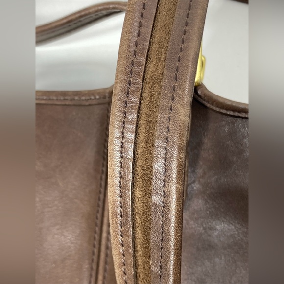 Vtg Coach 9090 LARGE SHOPPER BAG TAN BROWN LEATHER Rare GUC MADE IN USA